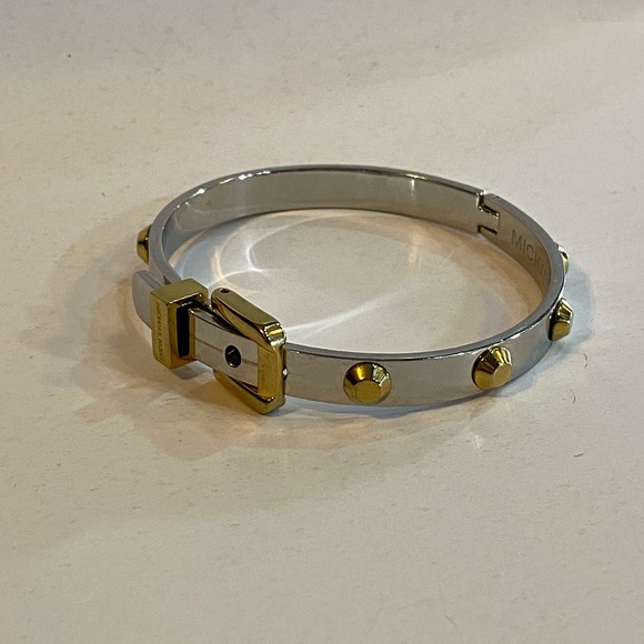 Michael Kors Studded Two-Tone Buckle Bangle - Picture 3 of 5